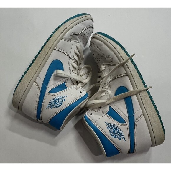 Air Jordan 1 Mid Leather Sneakers in UNC - Picture 6 of 9